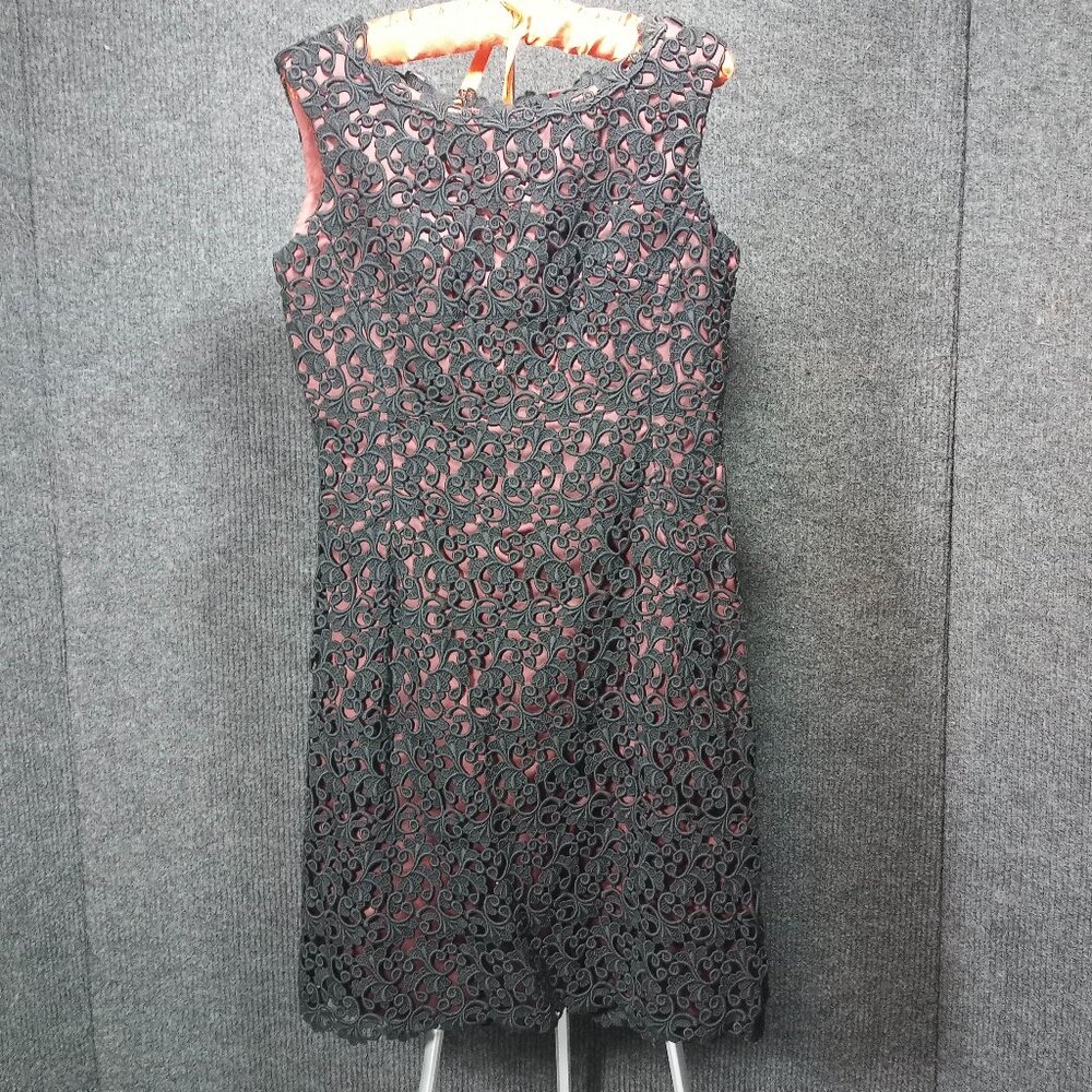 1950's Vintage Black Brown Heavy Lace Shift by Chas Stevens